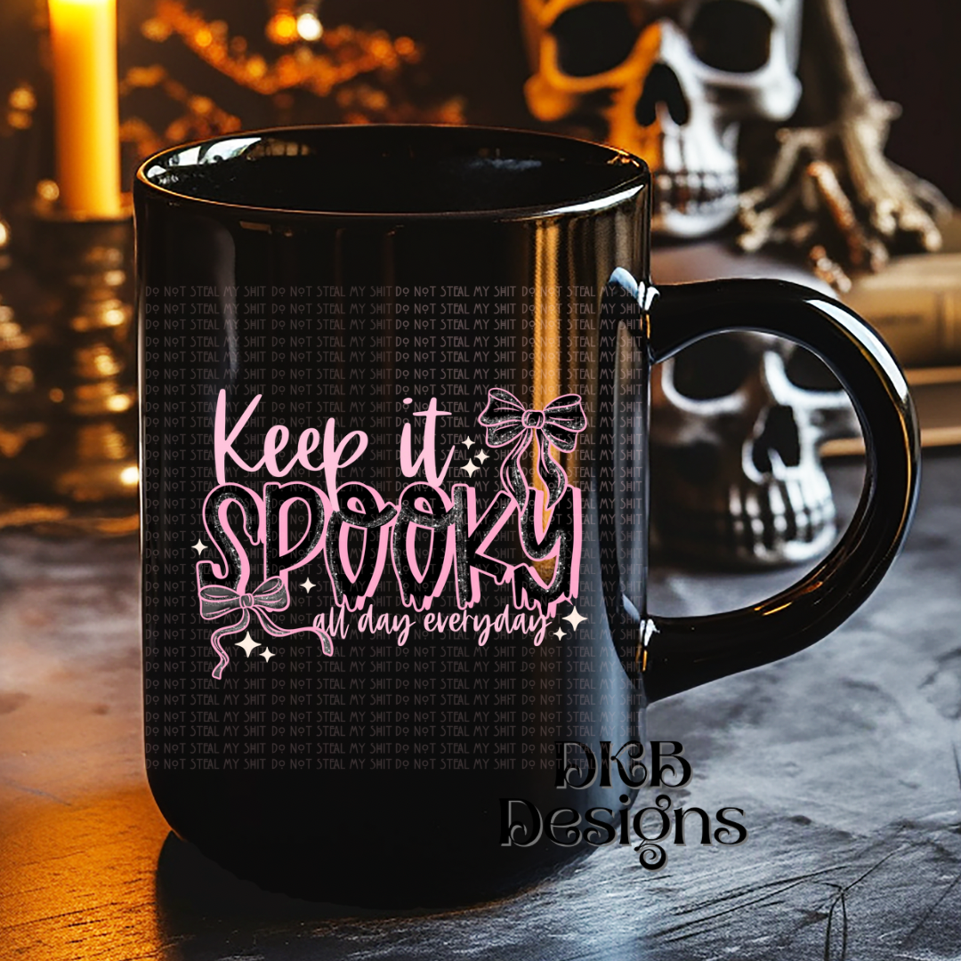 Keep it spooky pink UV DTF