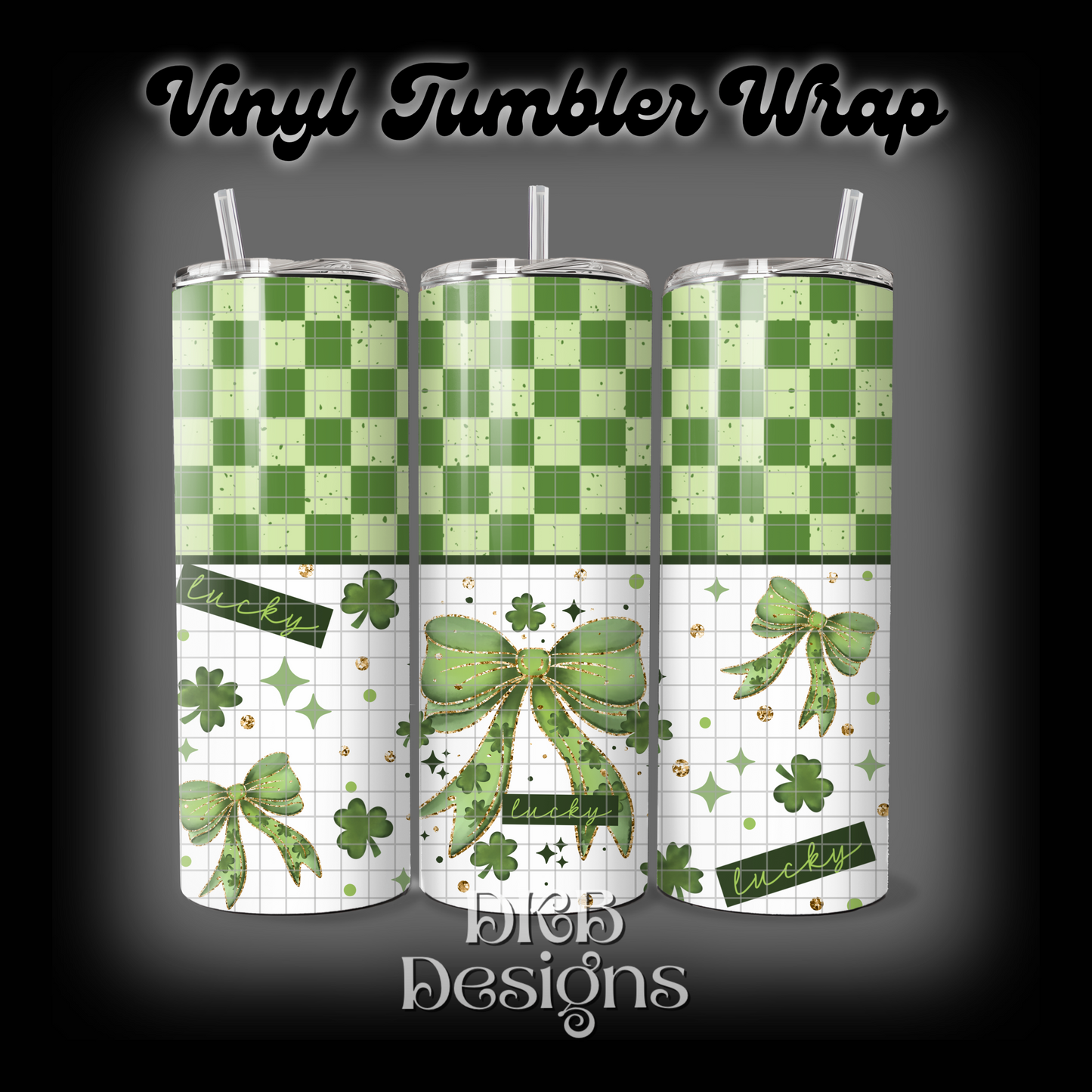 Lucky bow vinyl tumbler wrap
