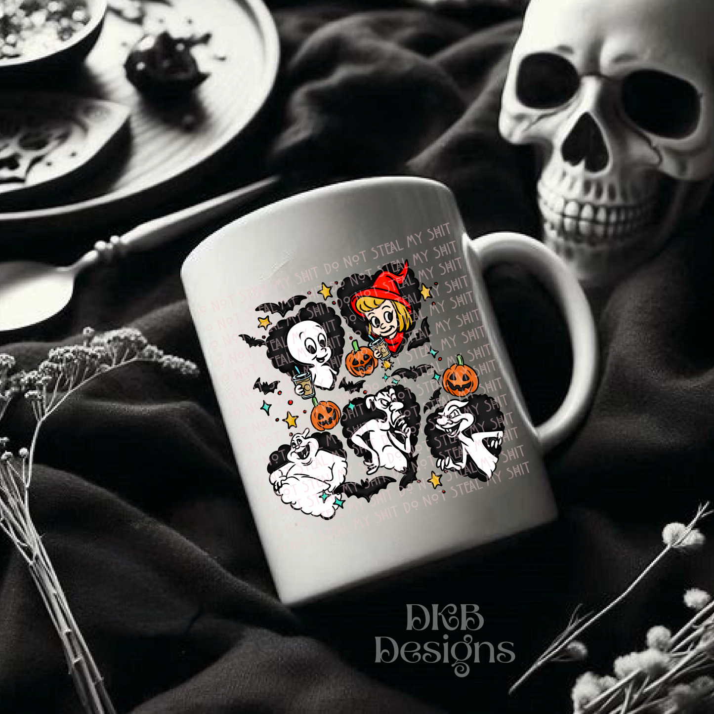 Ghost heart collage UV DTF