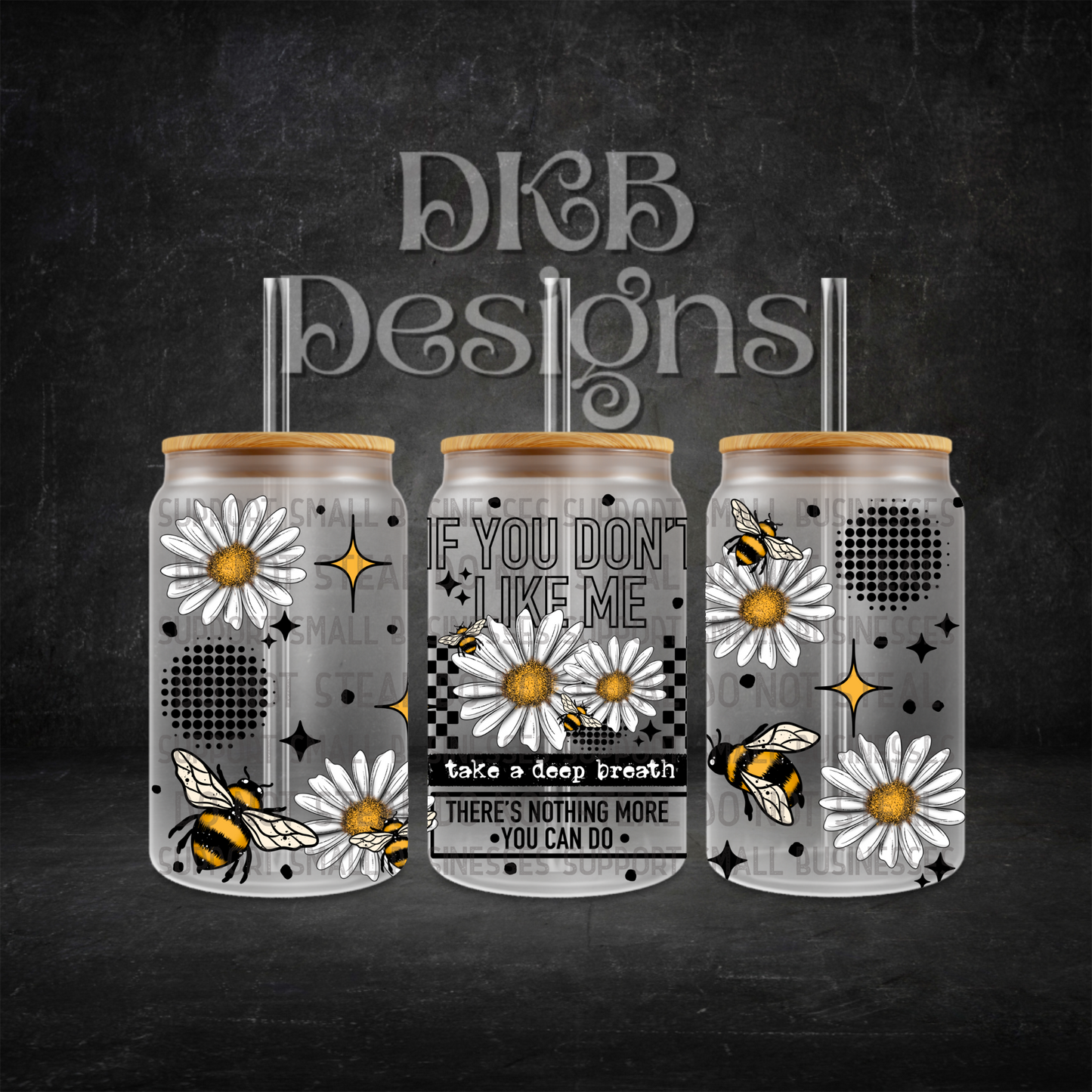 Take a deep breath 16oz glass can UV DTF