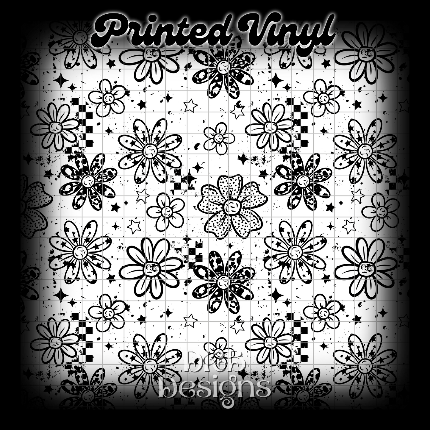 Grunge florals white Vinyl