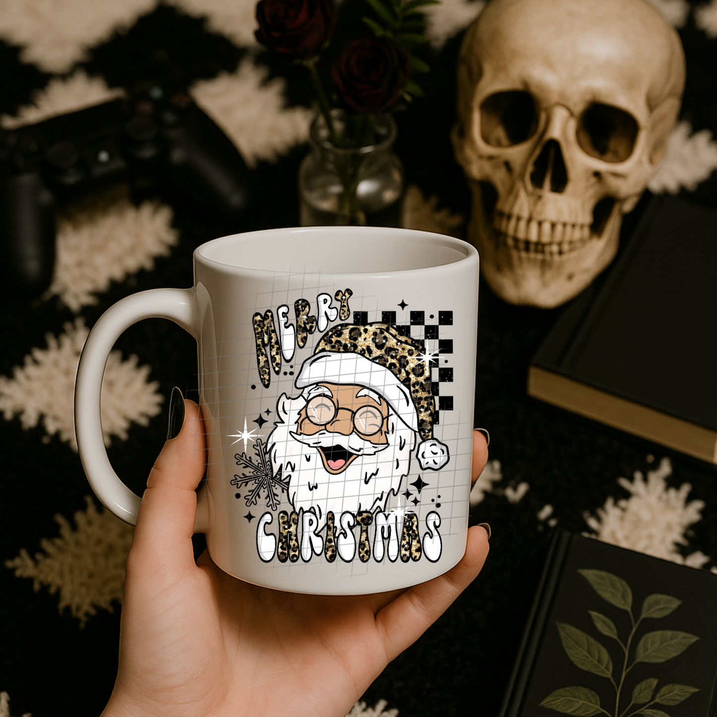 Cheetah merry Christmas UV DTF