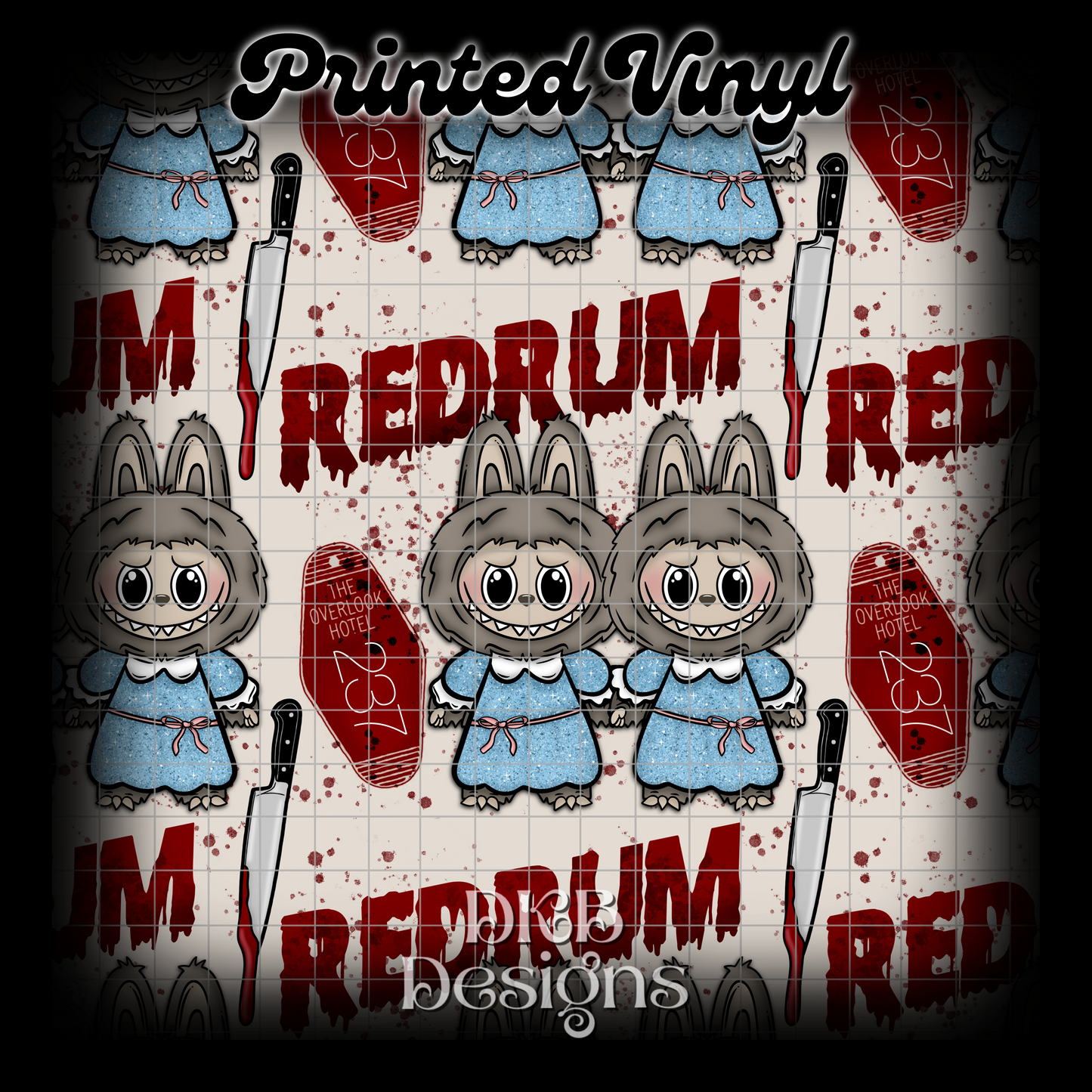 Horror monsters twins faux glitter Printed Vinyl