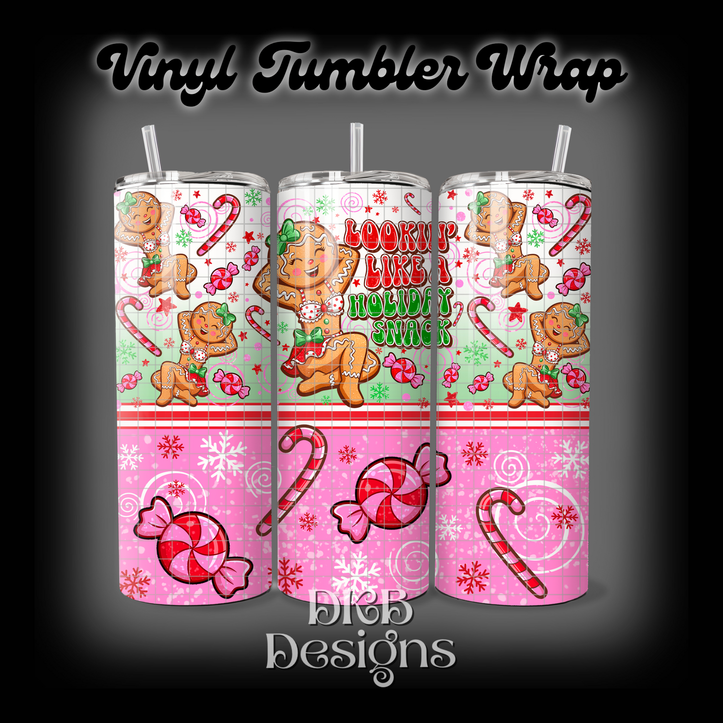 Holiday snack vinyl tumbler wrap