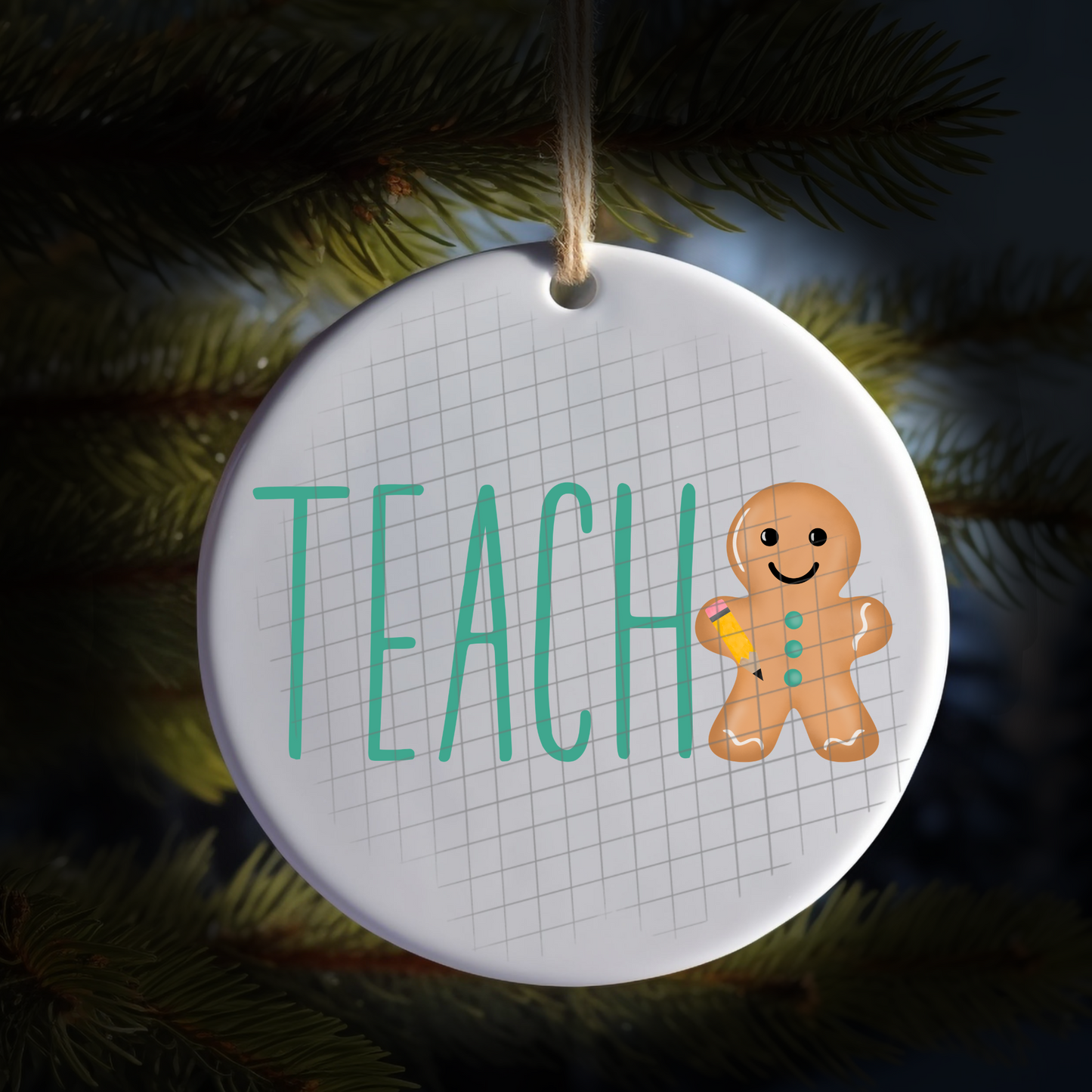 Teach gingerbread UV DTF