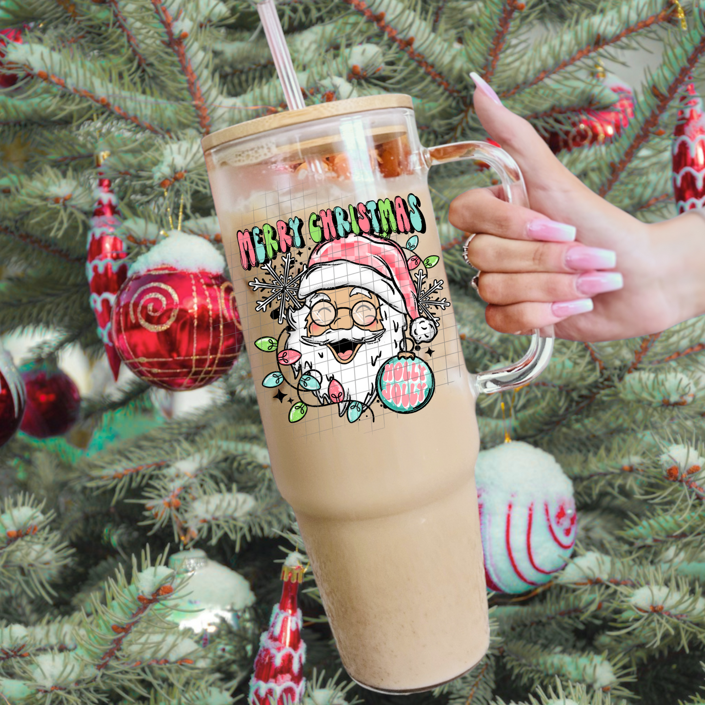 Holly jolly Christmas UV DTF