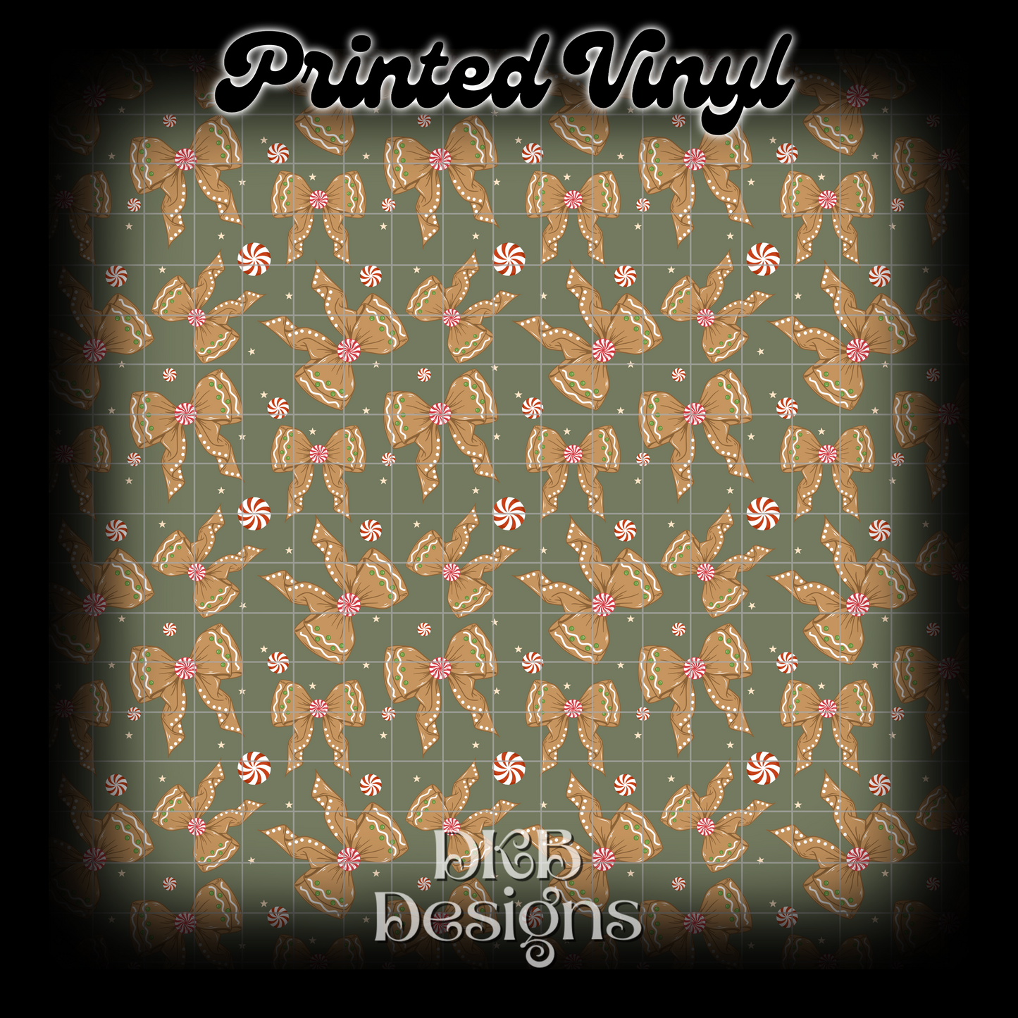 Gingerbread bow Printed Vinyl