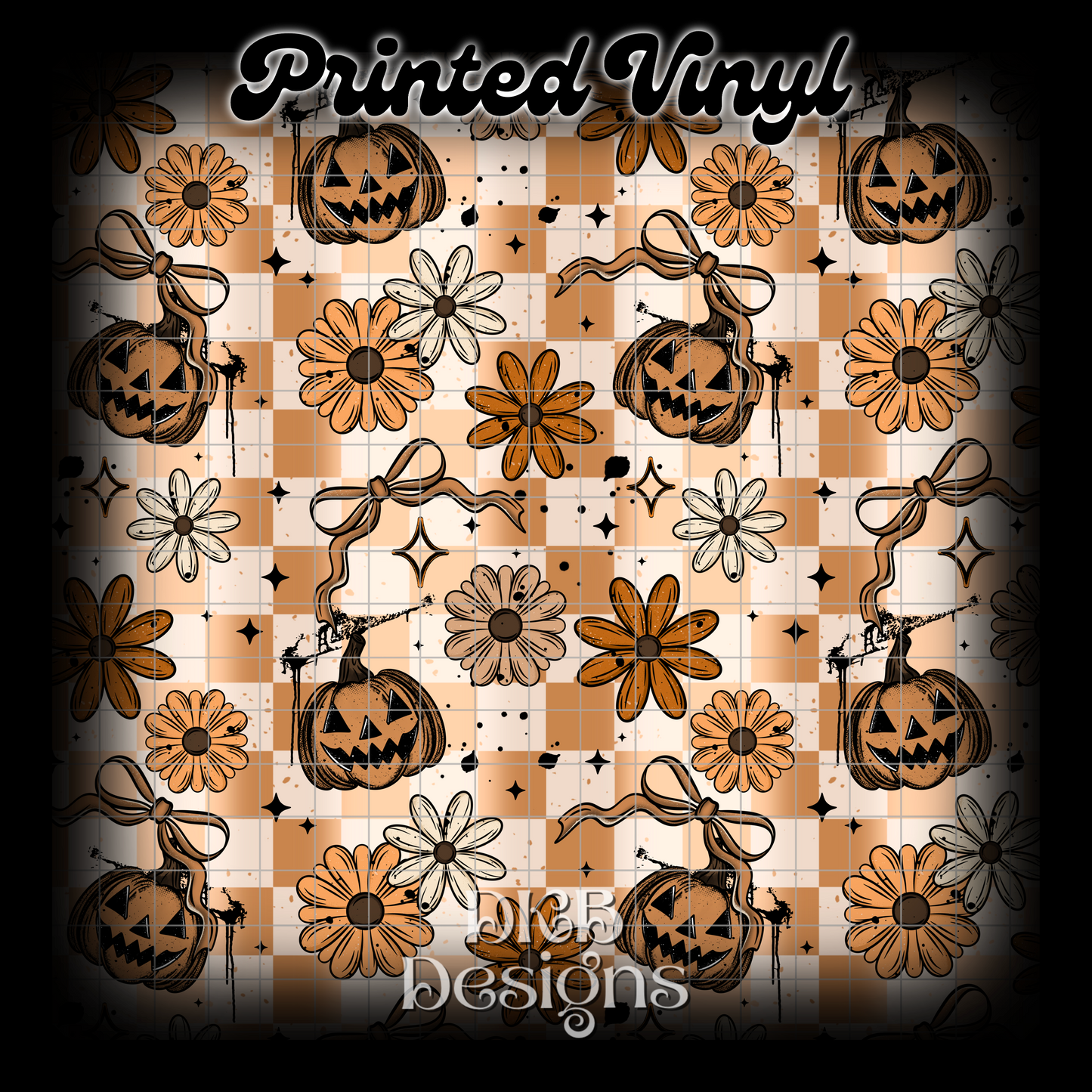 Pumpkin florals checker Vinyl