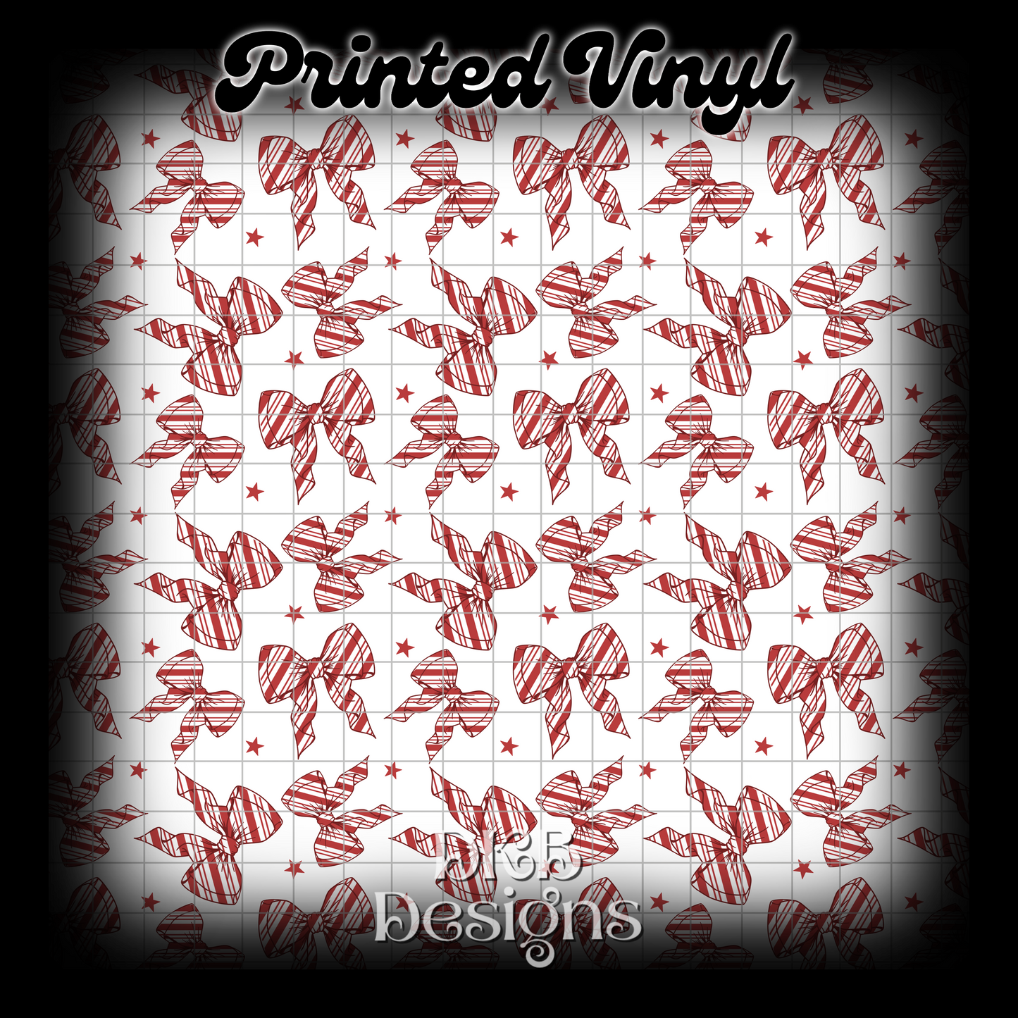 Candy cane bow Printed Vinyl