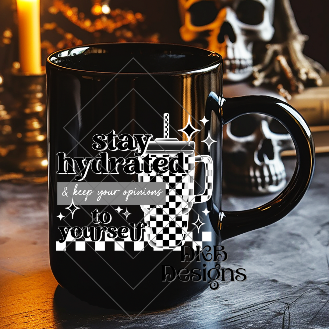 Stay hydrated white UV DTF