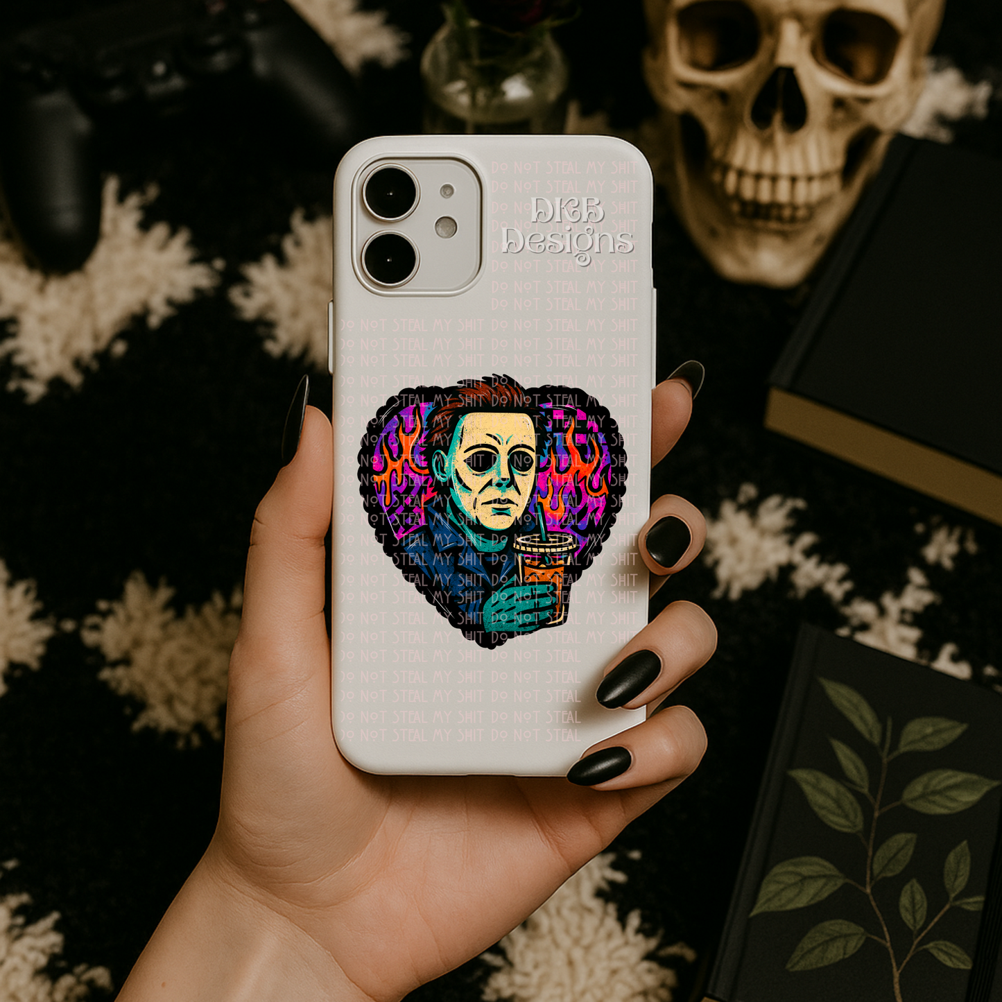 Horror coffee heart UV DTF