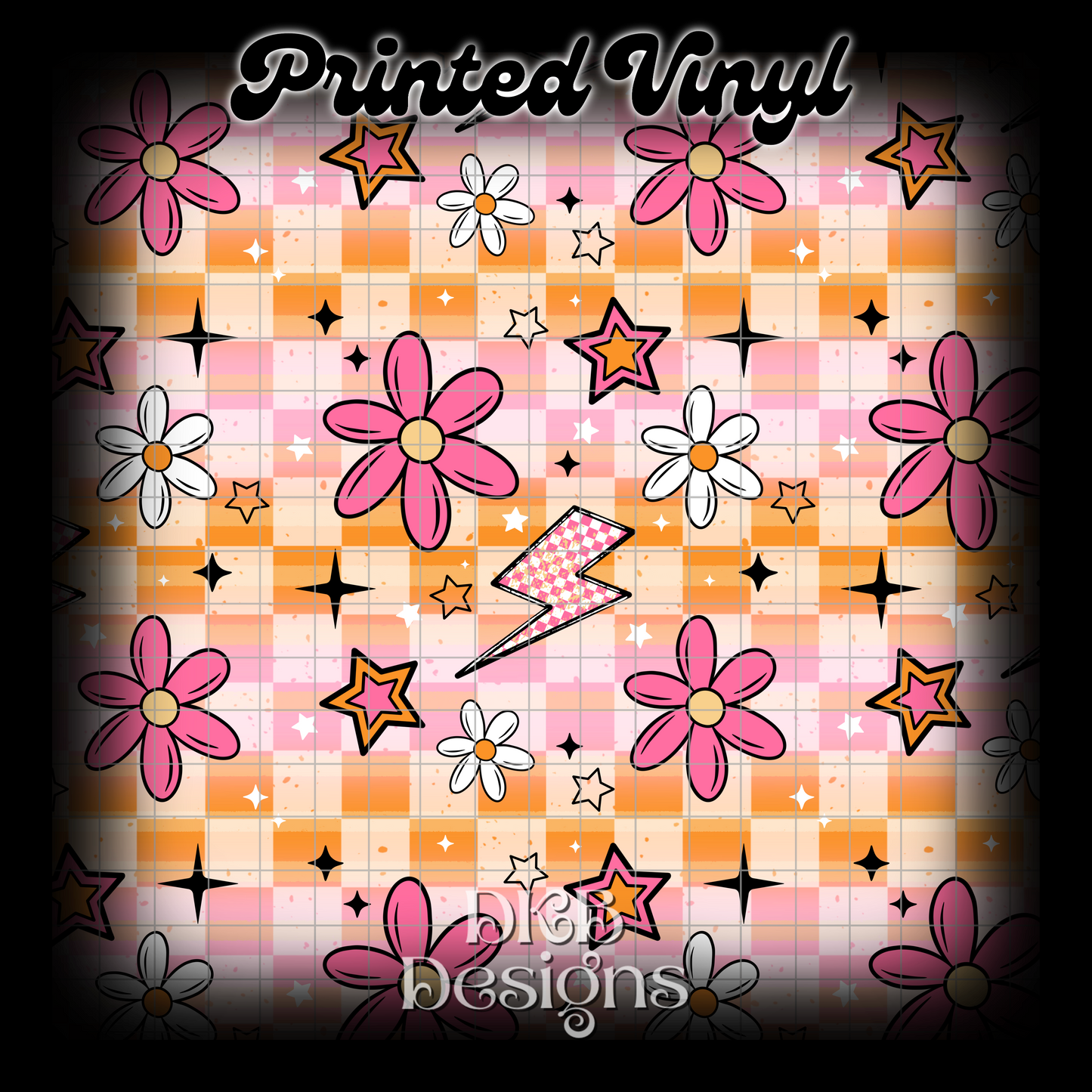 Pink orange flower Vinyl