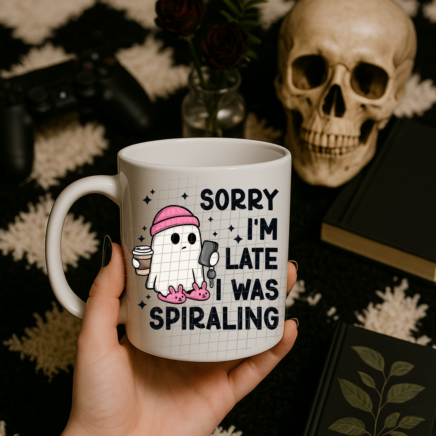 Spiraling black UV DTF