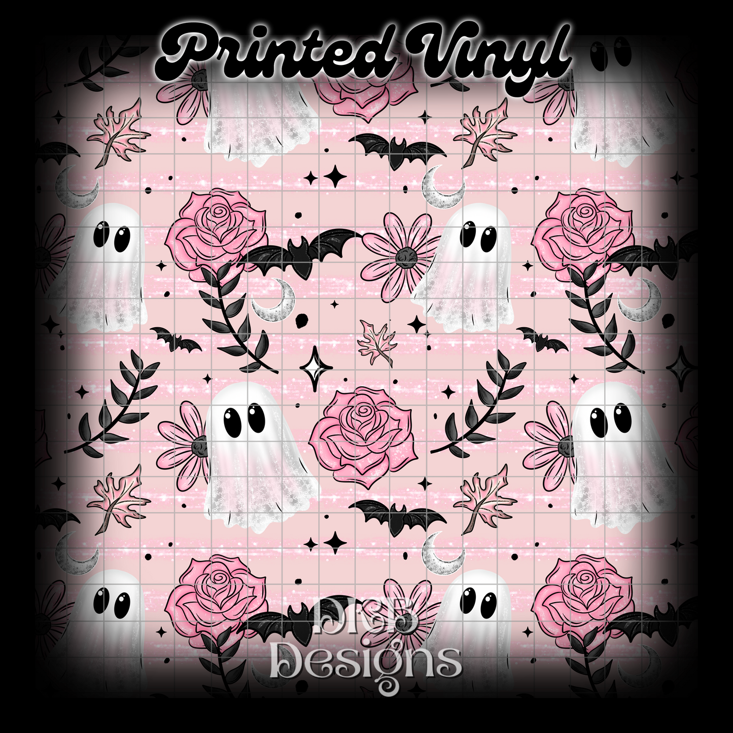 Pink floral ghost Vinyl