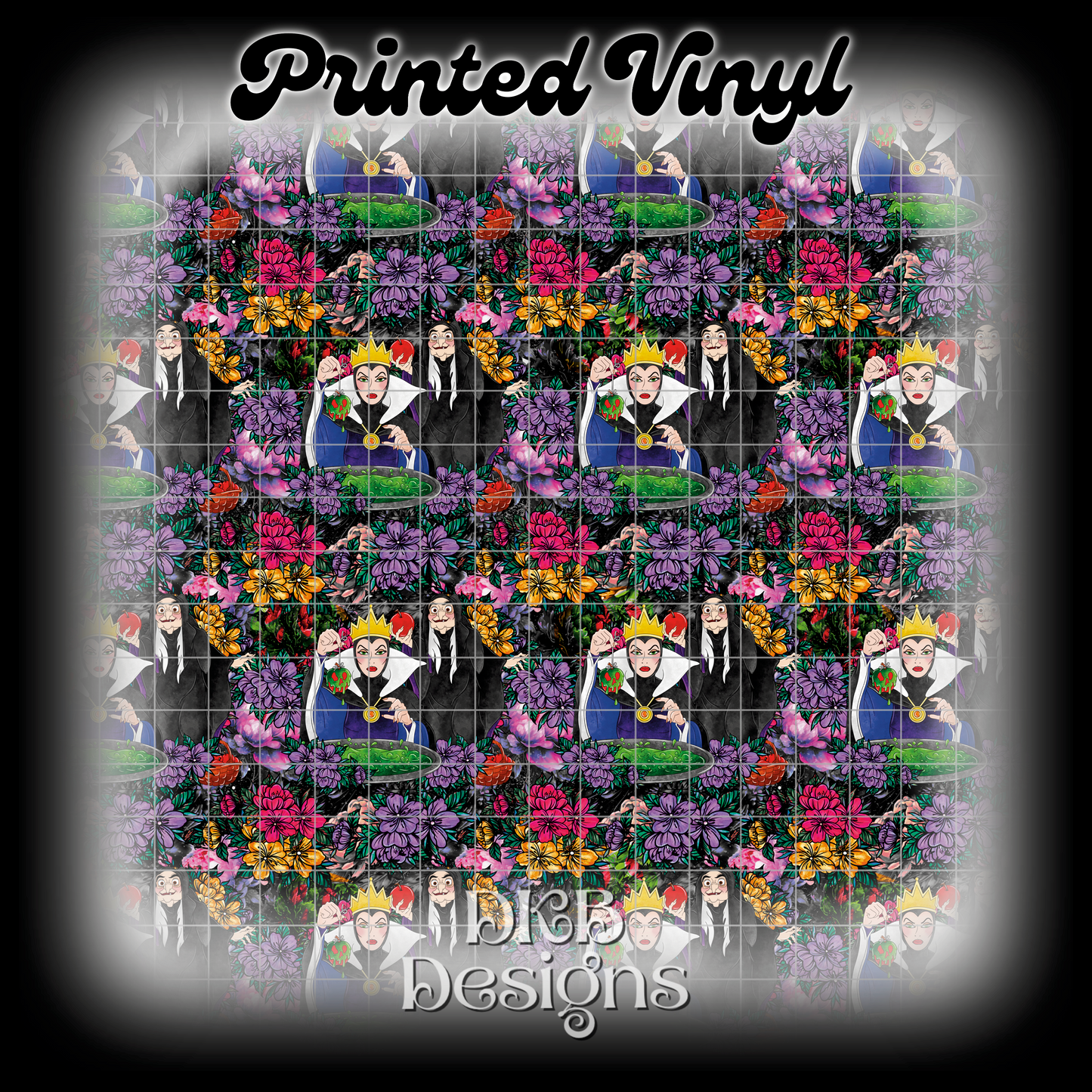 Floral evil queen and hag Printed Vinyl