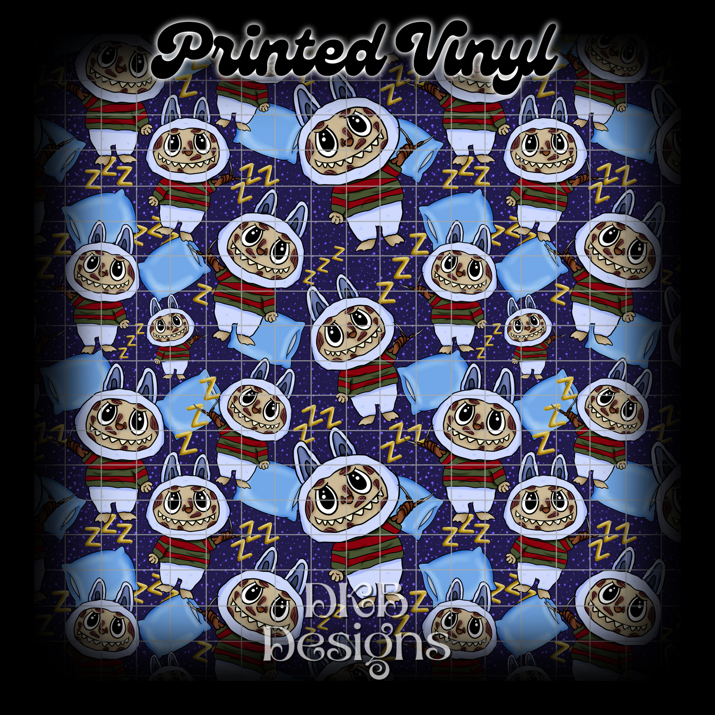 Horror monsters F Printed Vinyl