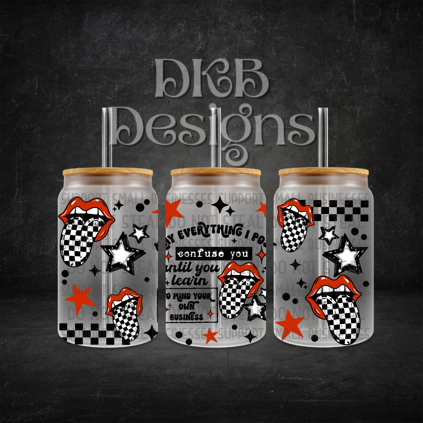 Confuse you 16oz glass can UV DTF