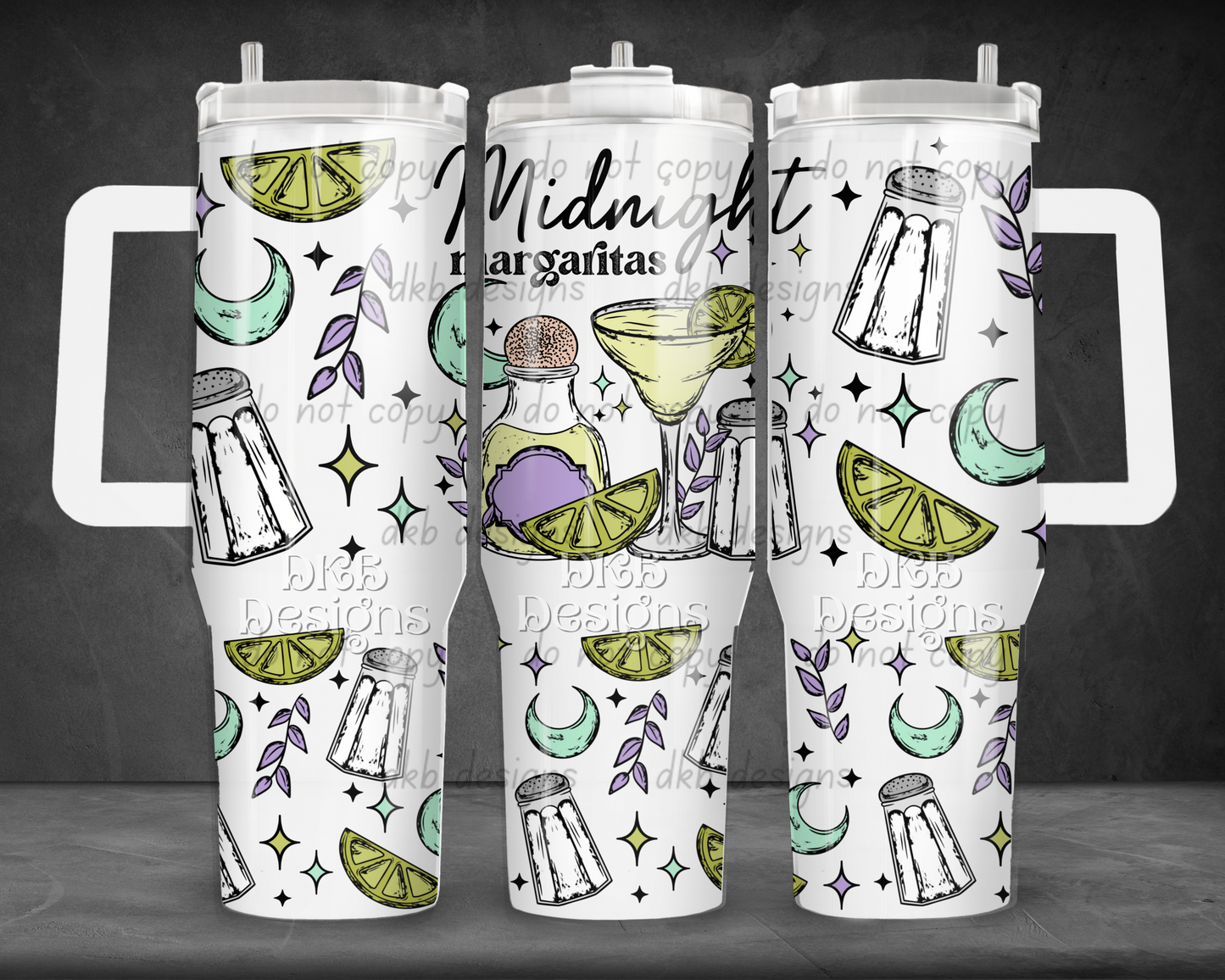 Midnight margaritas 40oz Tumbler UV DTF