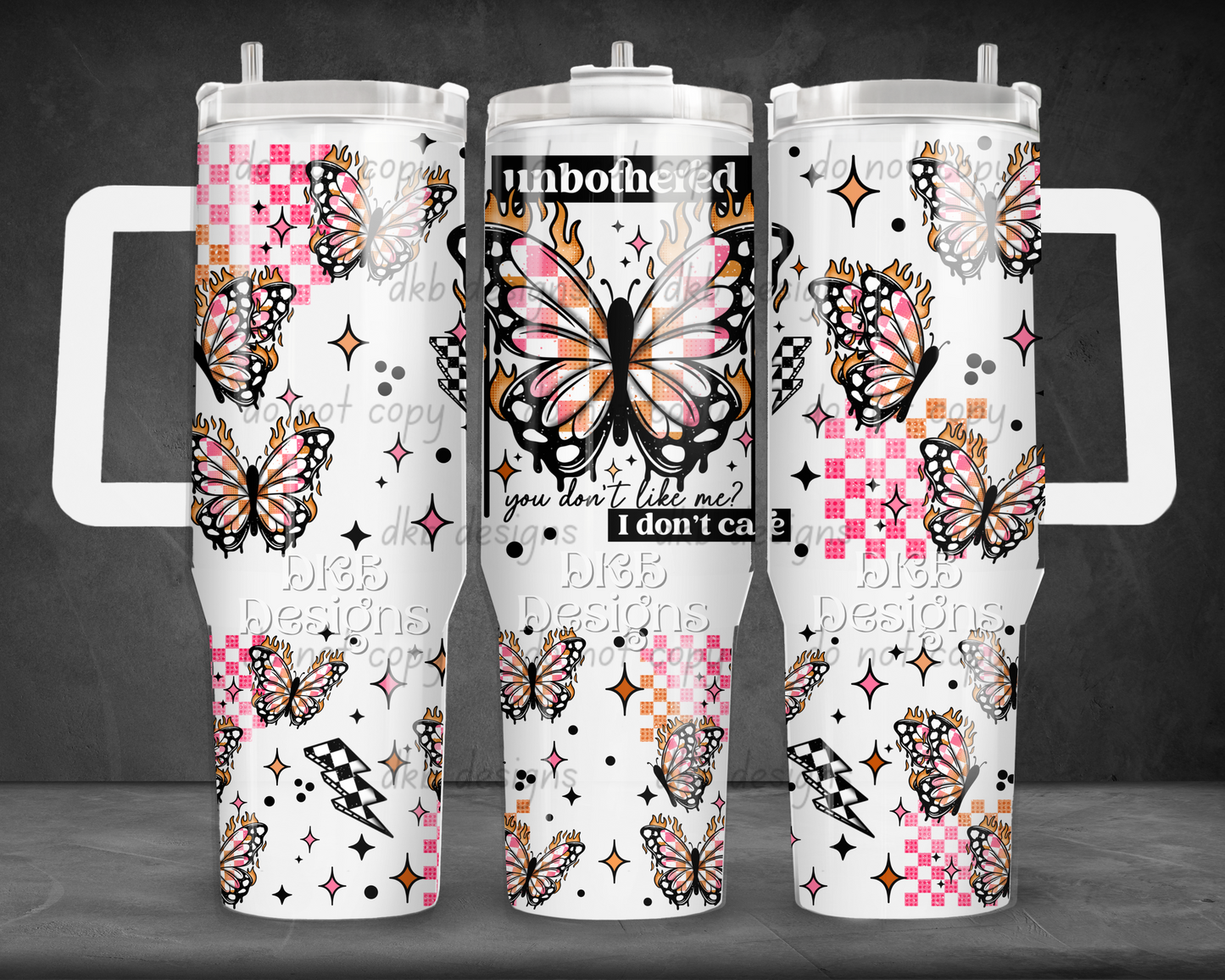 Unbothered 40oz Tumbler UV DTF