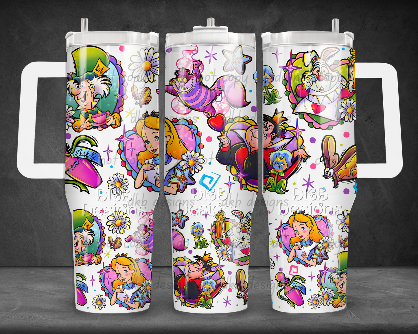 Rabbit hole 40oz Tumbler UV DTF