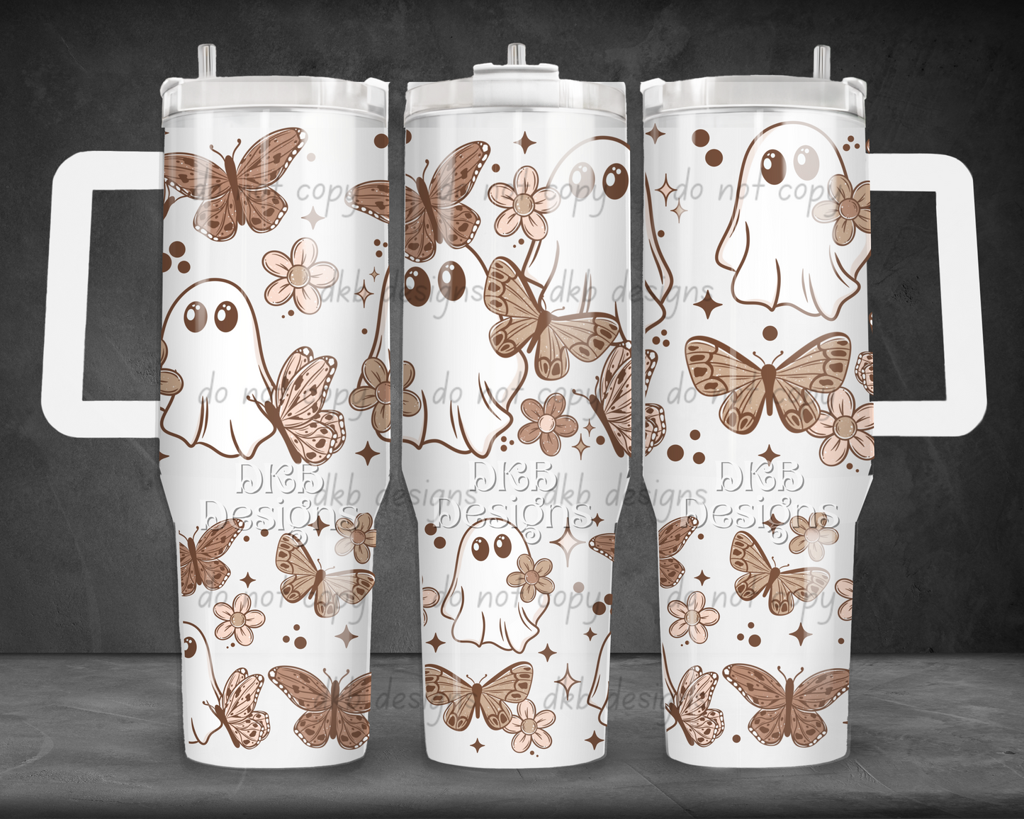 Butterfly ghostie 40oz Tumbler UV DTF
