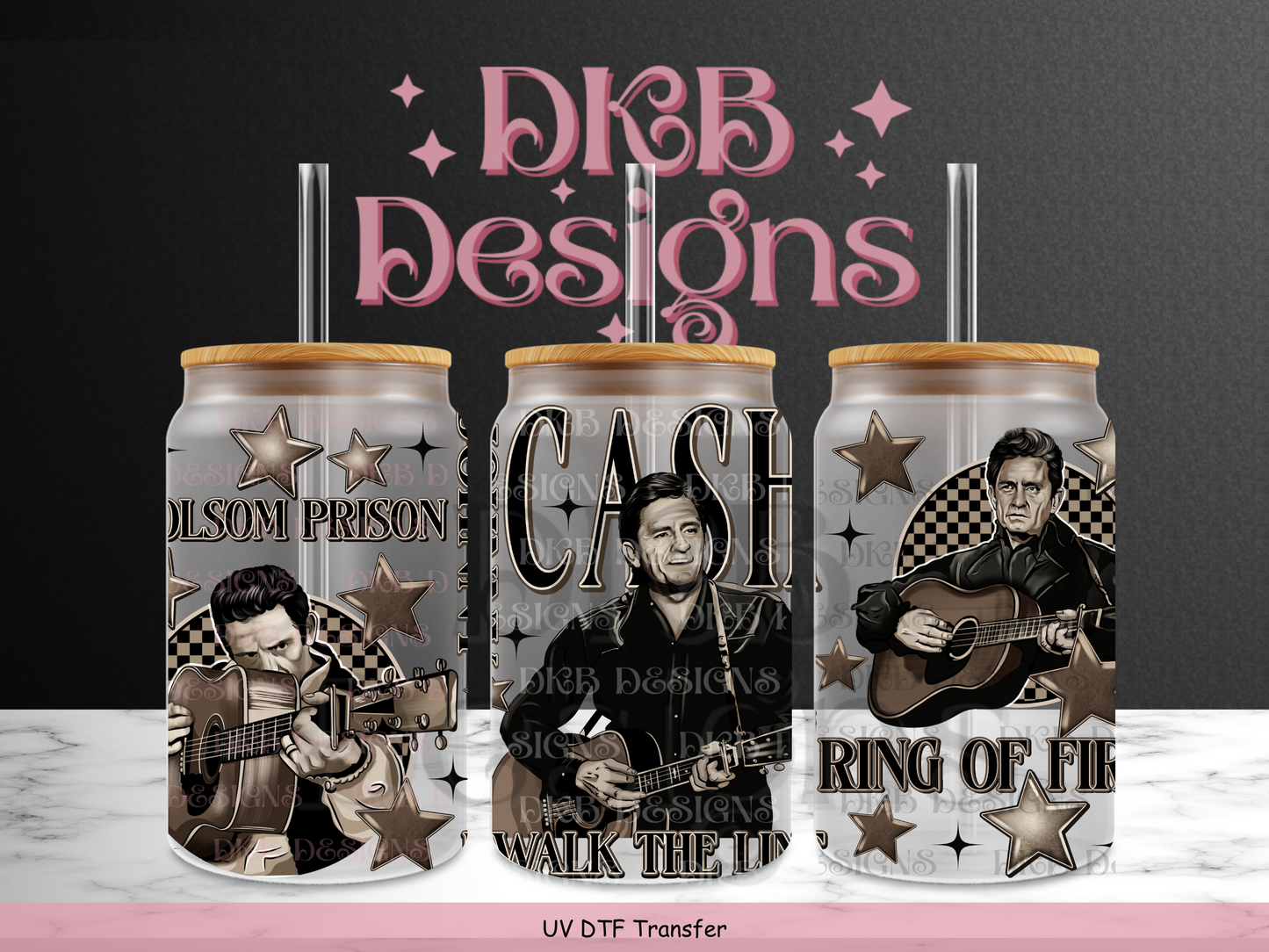 Cash 16oz glass can UV DTF