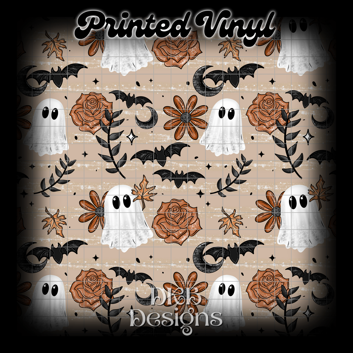 Orange floral ghost Vinyl