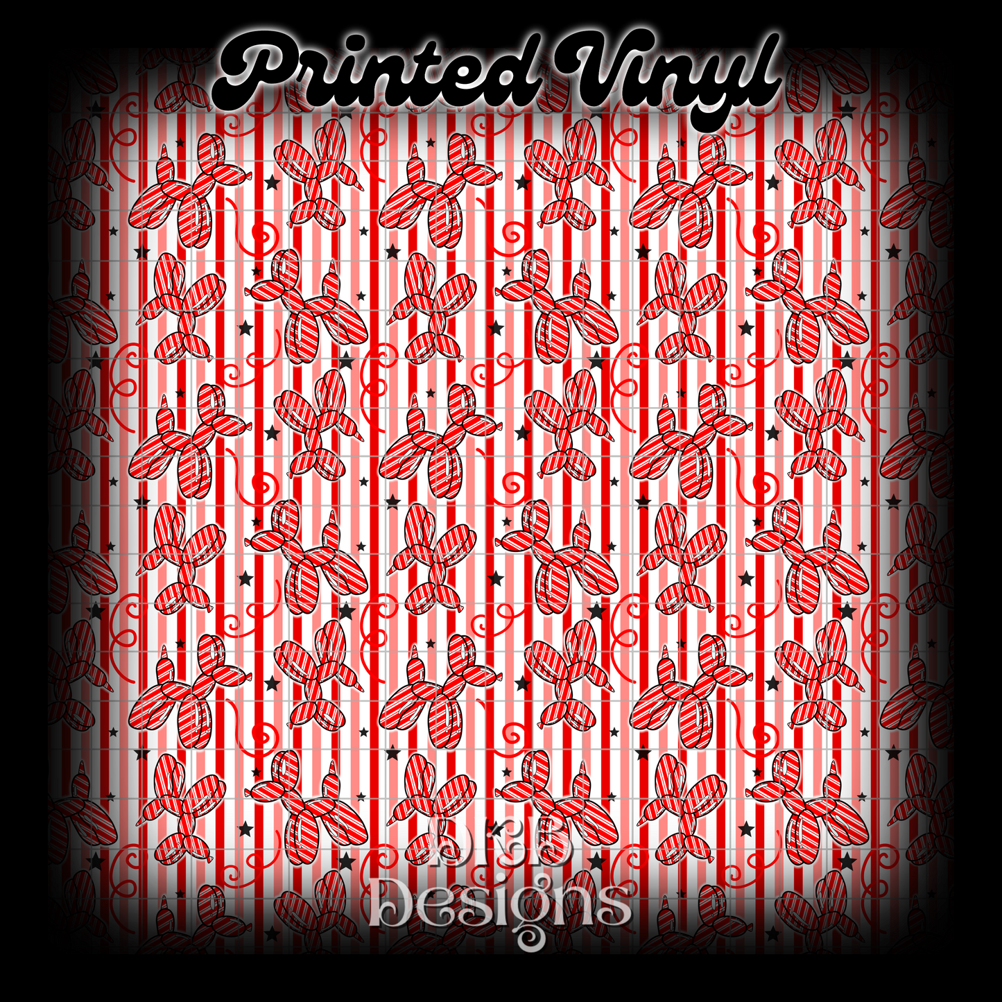 Candy cane dog Printed Vinyl