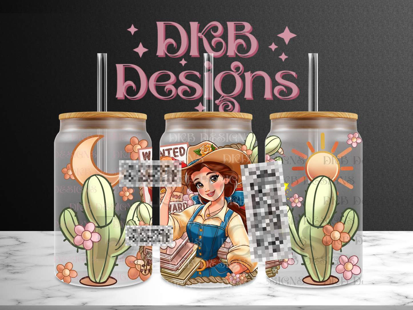 Southern 16oz glass can UV DTF