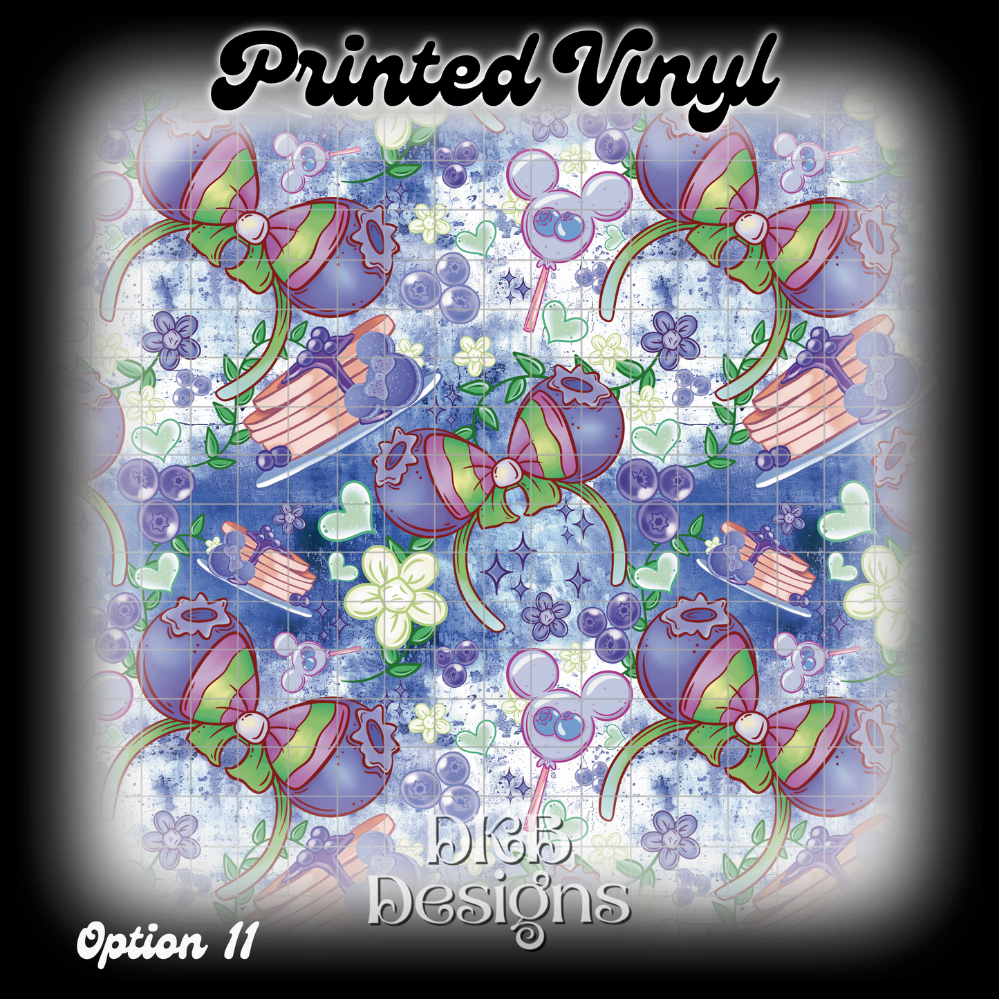 MD blueberry Printed Vinyl (12 color ways)