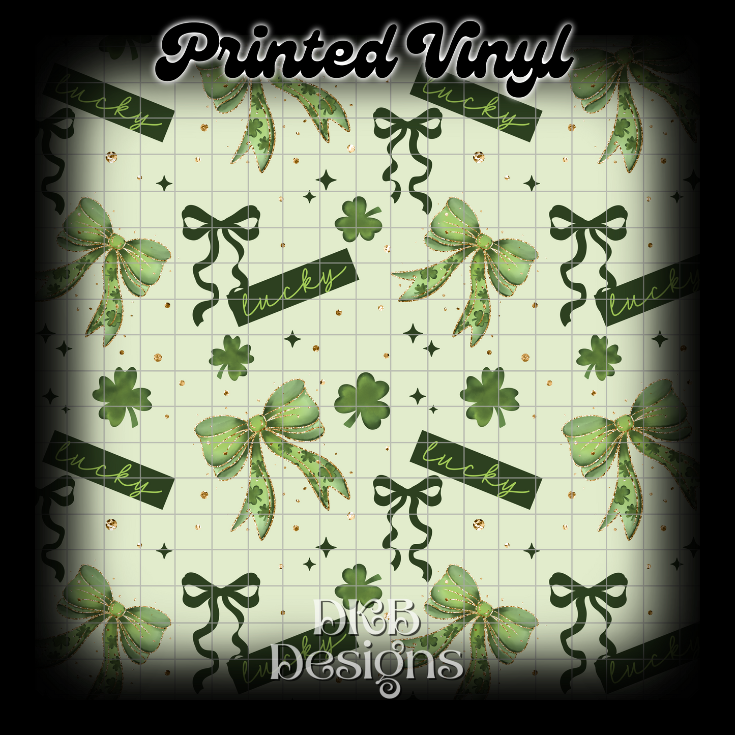 Lucky glitter and green bow Vinyl