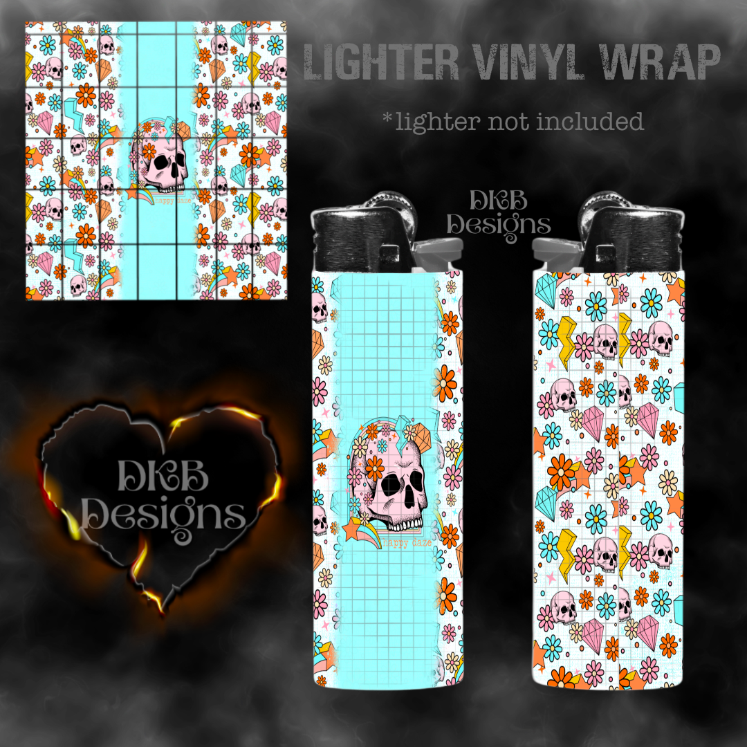 Happy daze vinyl lighter wrap