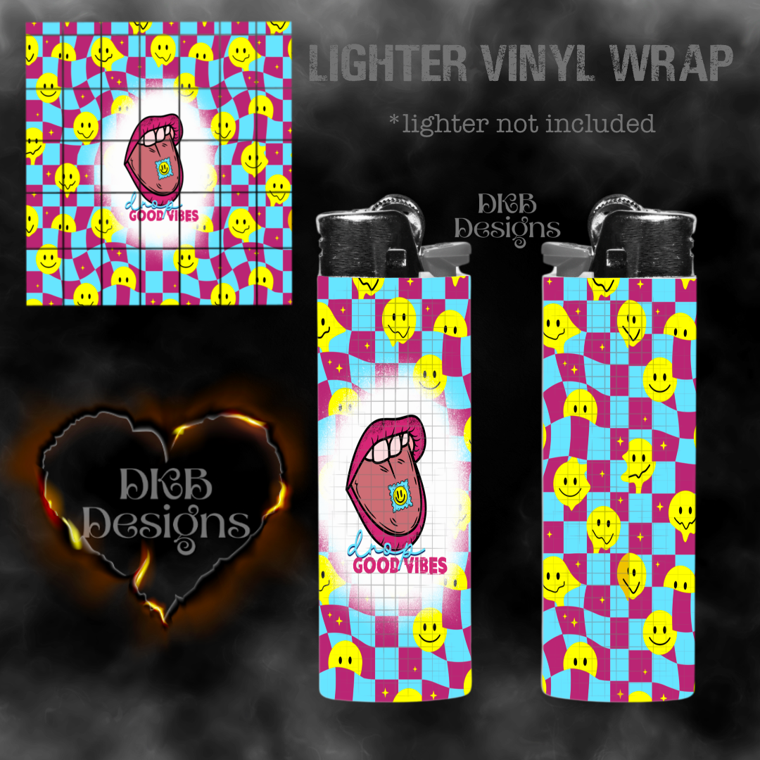 Drop good vibes vinyl lighter wrap