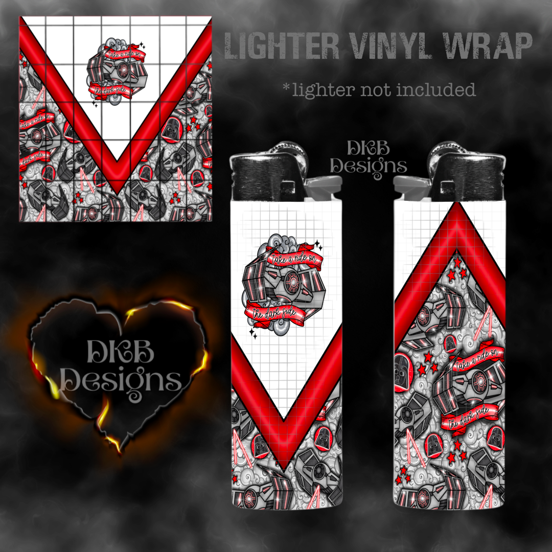 On the dark side vinyl lighter wrap