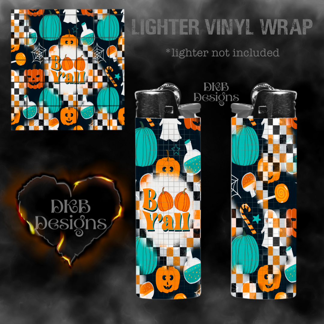 Boo y’all vinyl lighter wrap