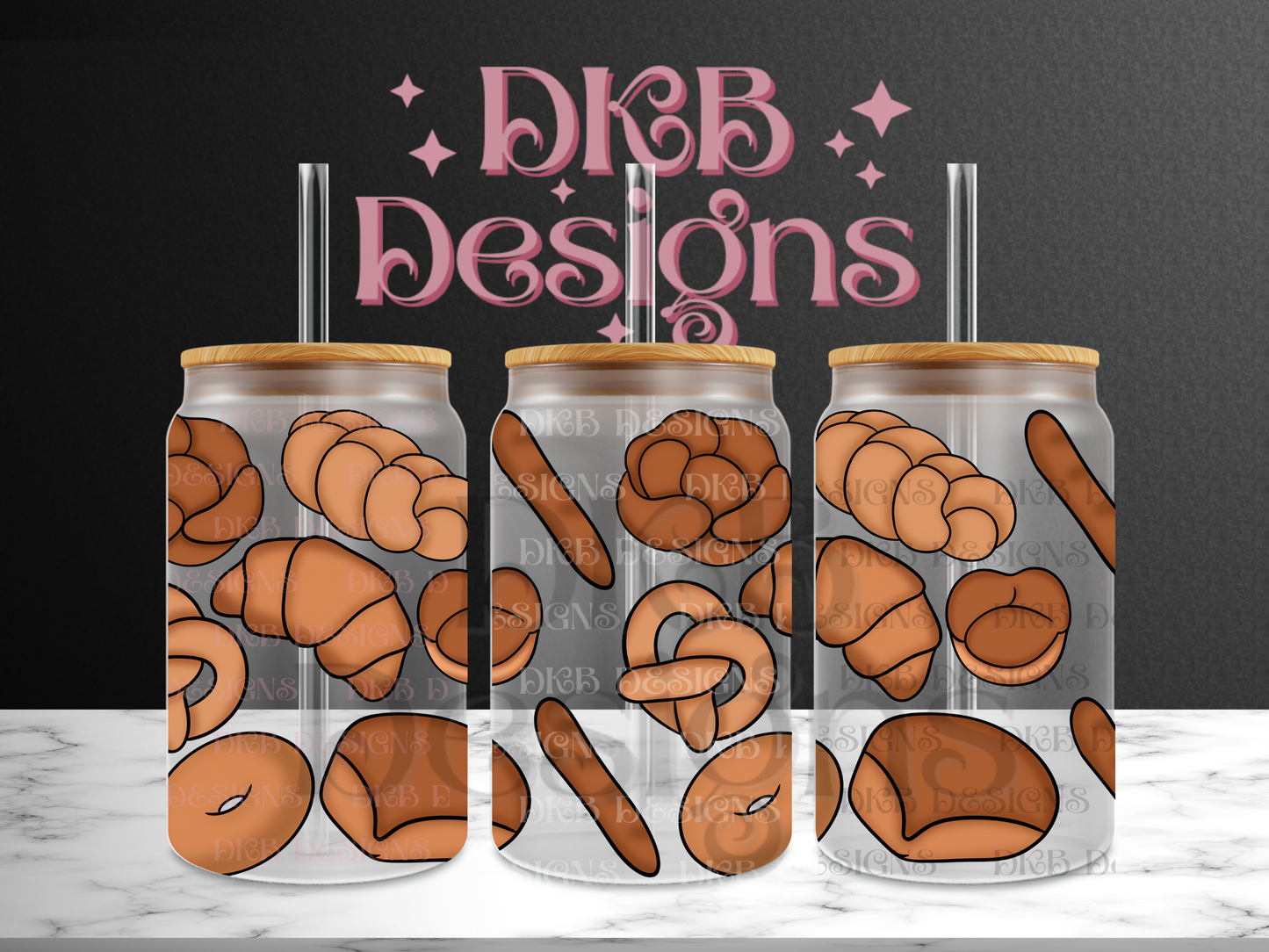 Bread 16oz glass can UV DTF