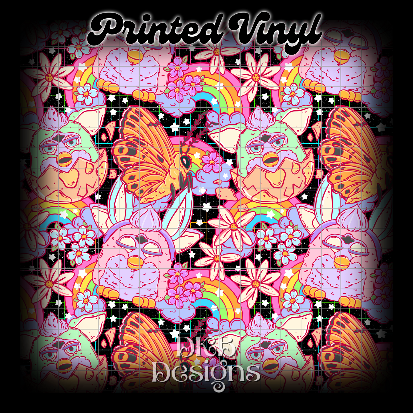 Easter furbs black Printed Vinyl