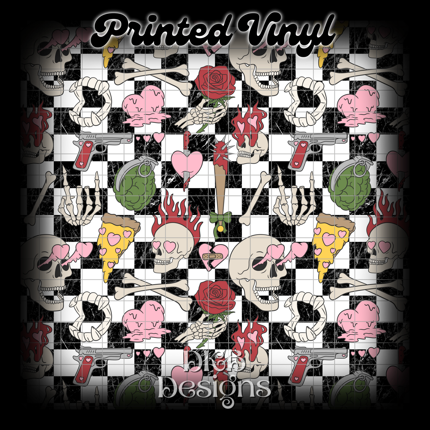 Skulls Printed Vinyl