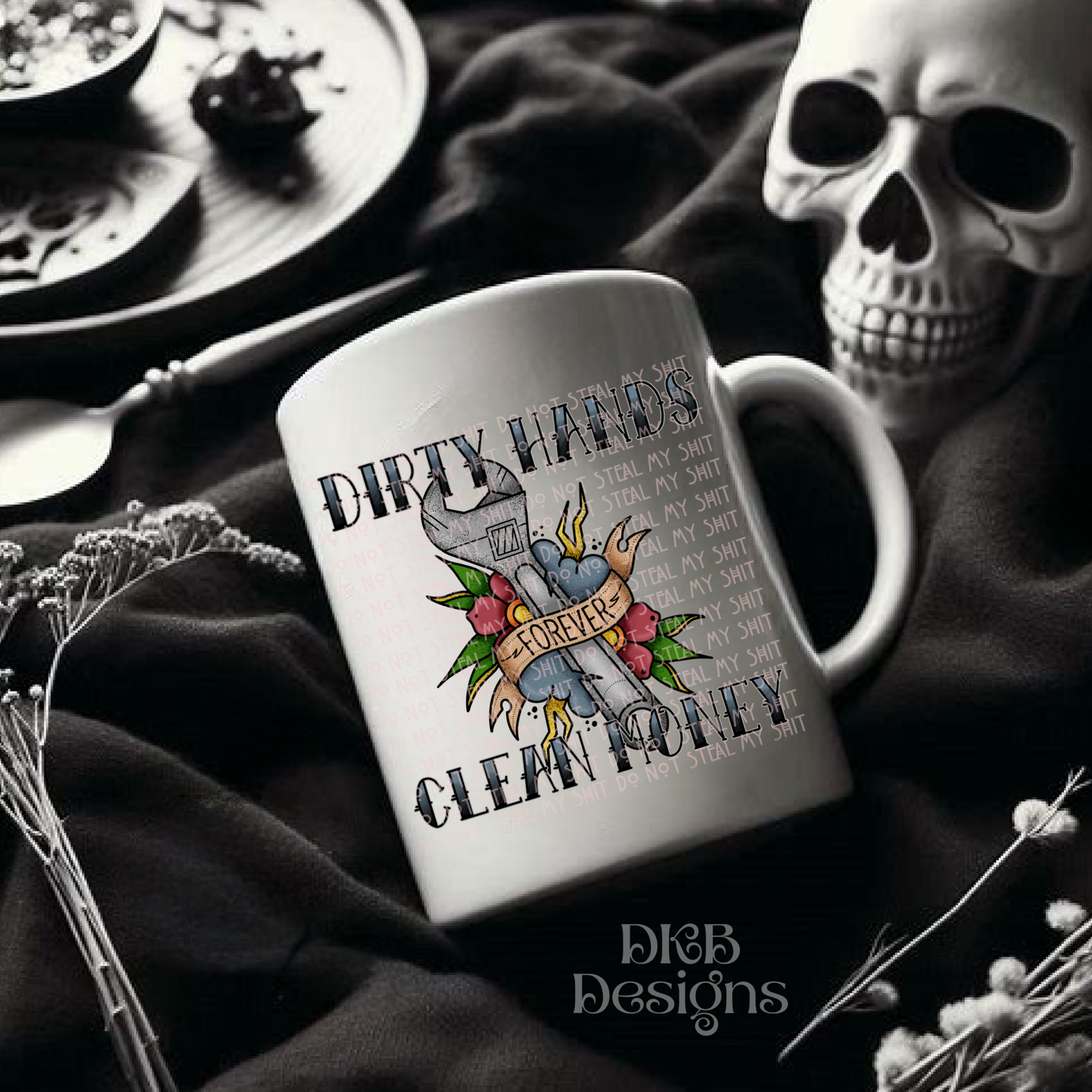 Dirty hands clean money UV DTF
