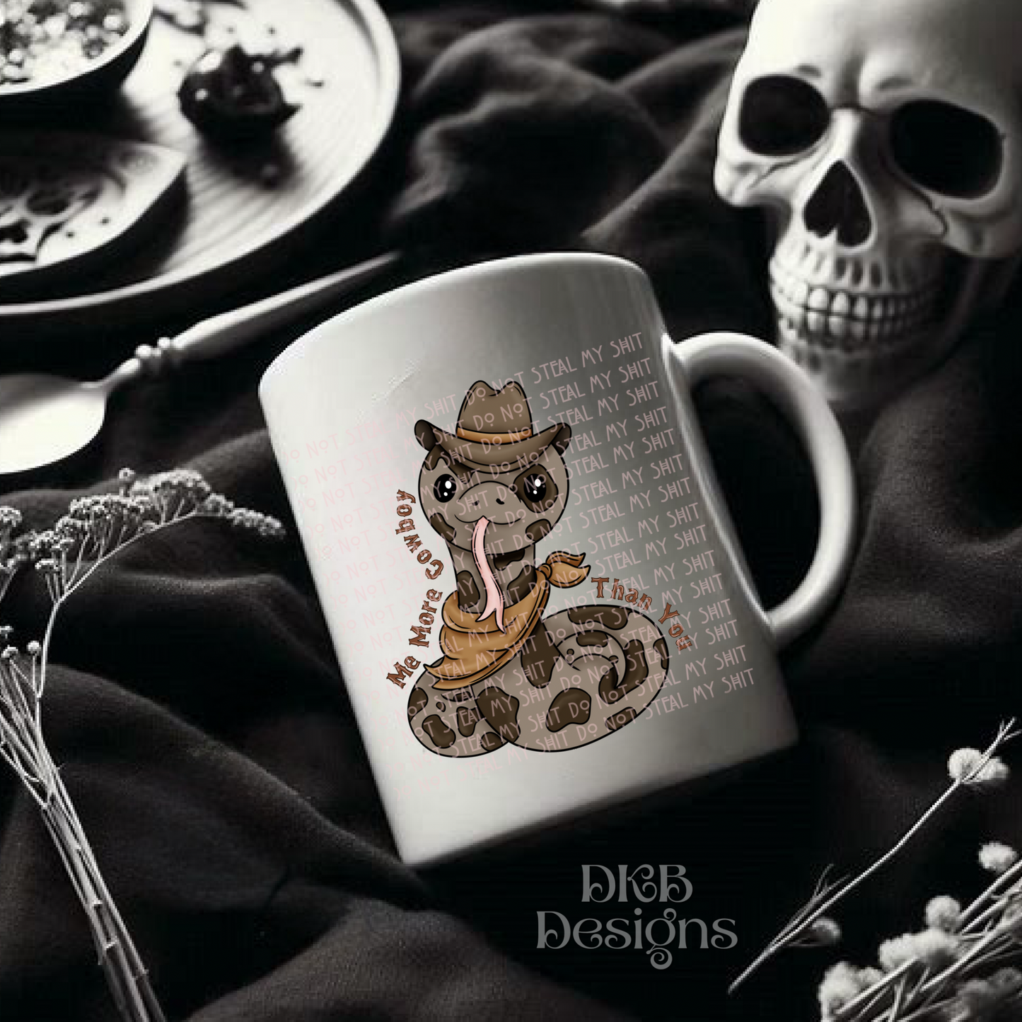 Me more cowboy snake brown UV DTF