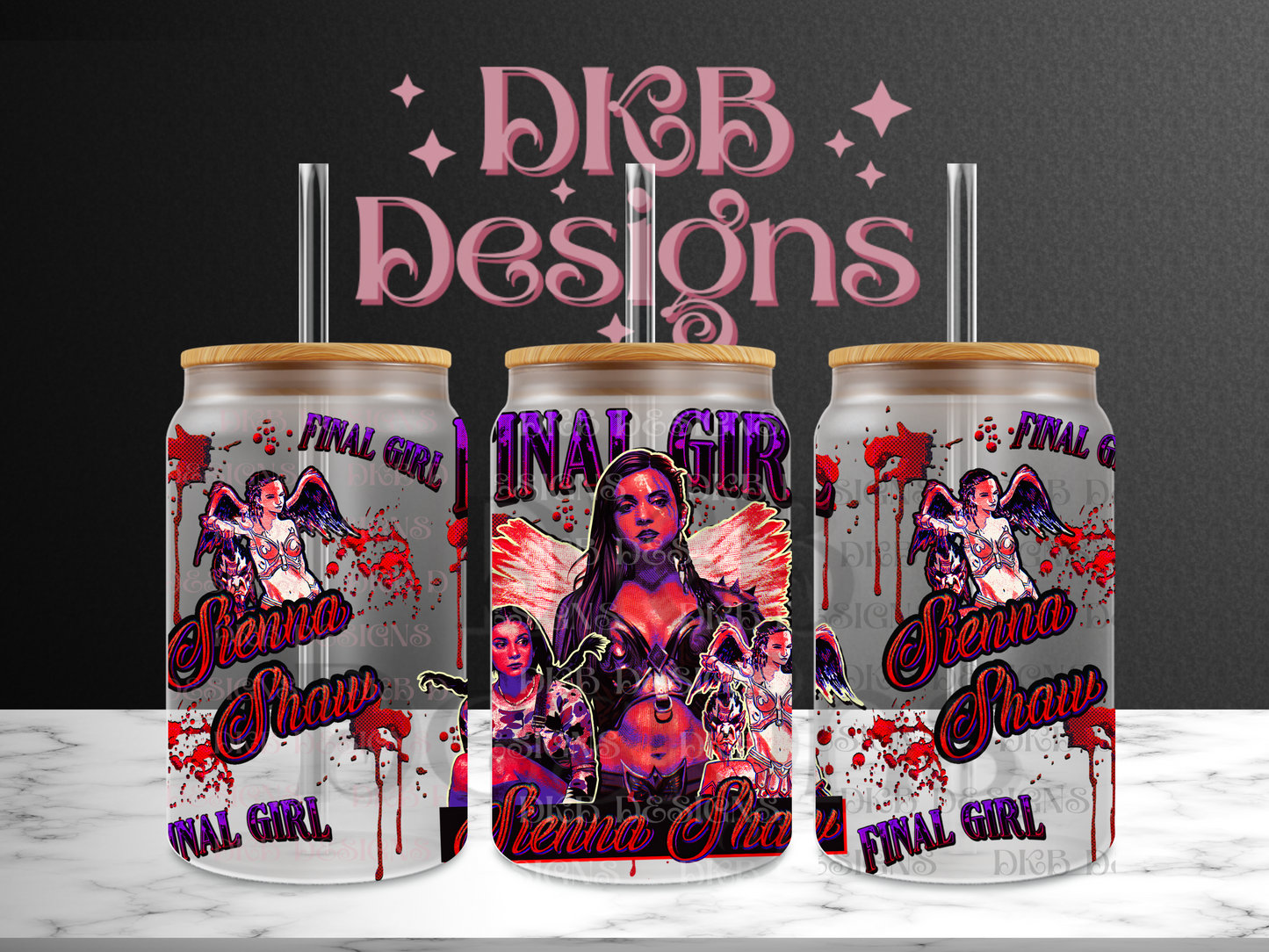 Sienna 16oz glass can UV DTF