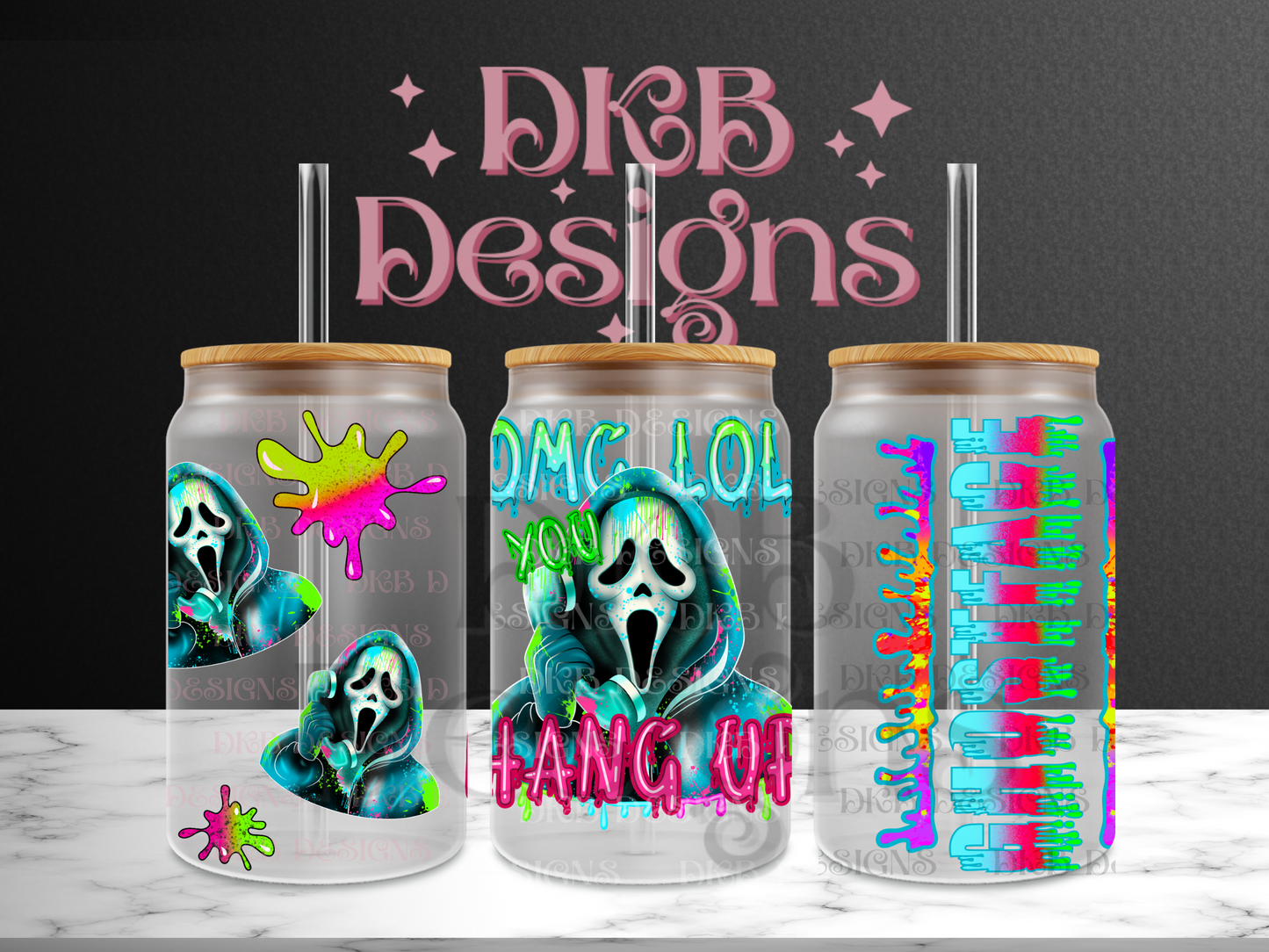 Omg lol 16oz glass can UV DTF