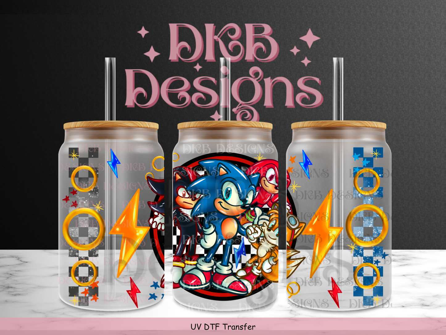 Team 16oz glass can UV DTF