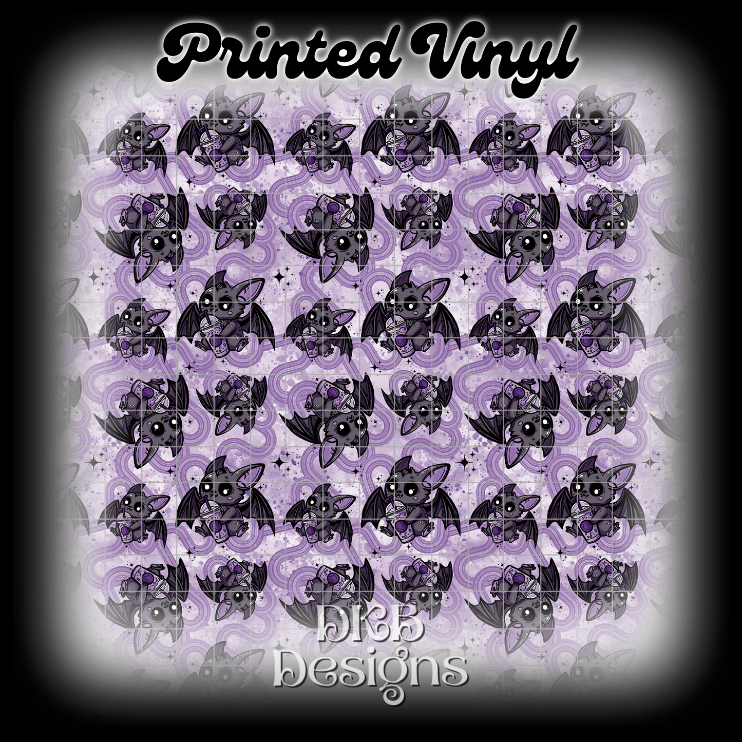 Purple batty coffee Printed Vinyl