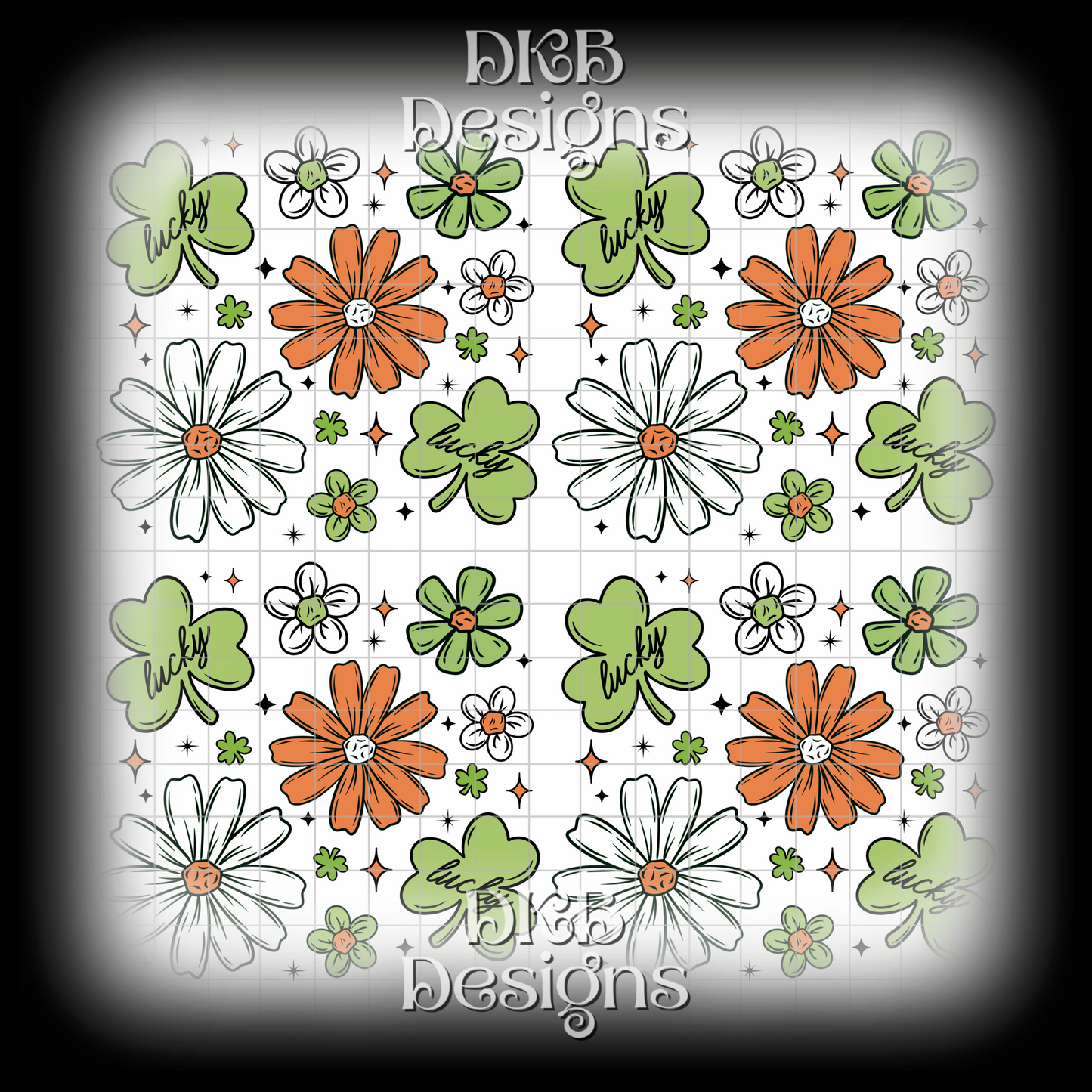 Lucky florals 11” x 11” UV DTF sheet