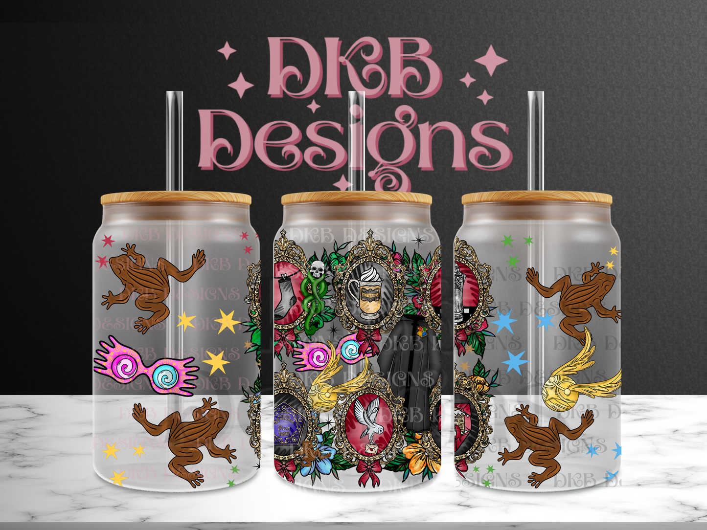 Hp collage 16oz glass can UV DTF