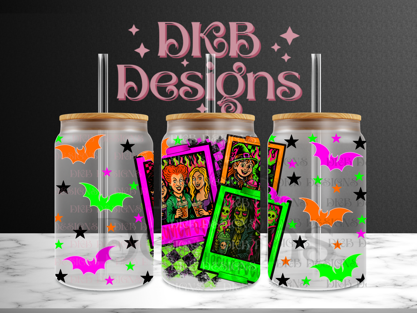 HP 16oz glass can UV DTF