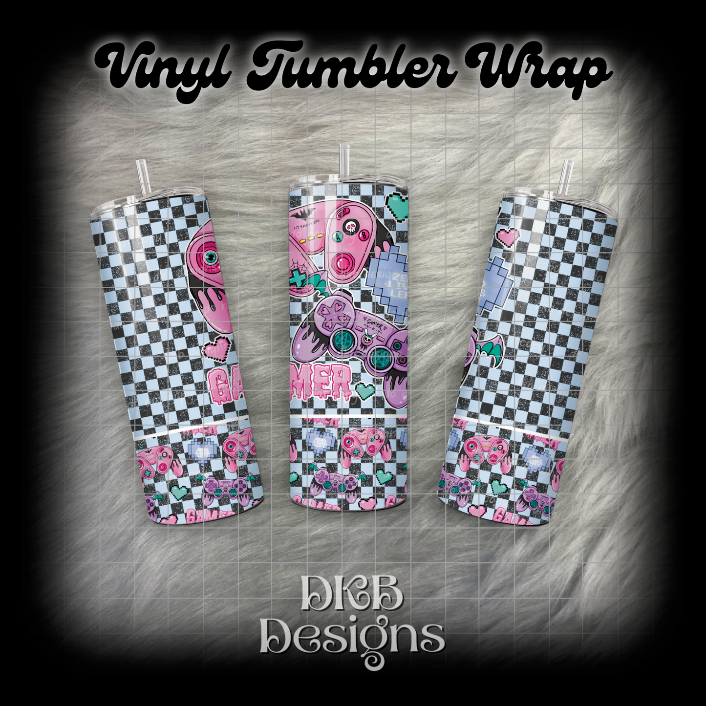 Gamer vinyl tumbler wrap