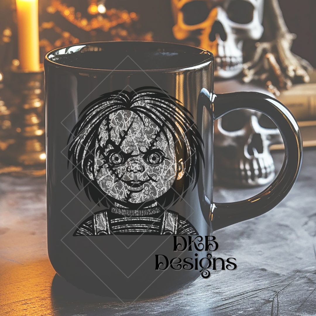 White lace horror C UV DTF