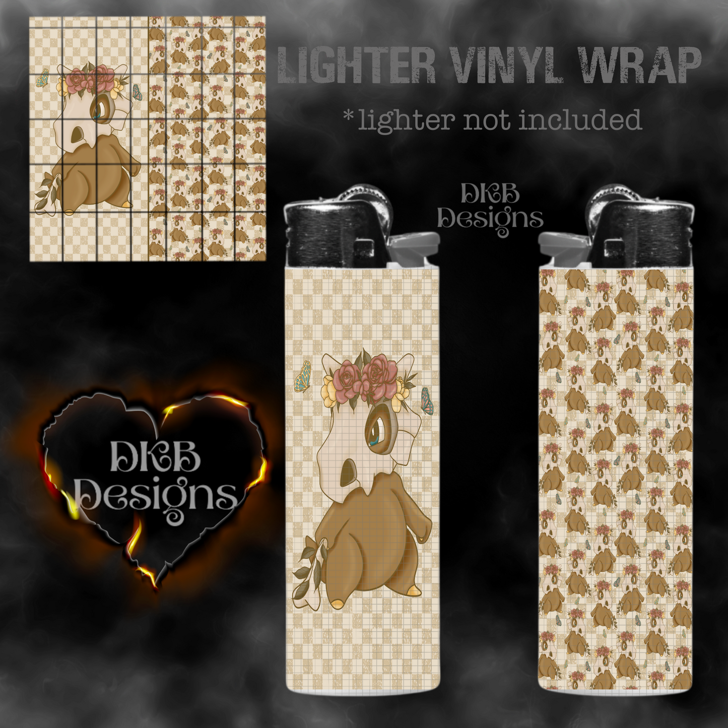 Butterfly bone lighter vinyl wrap